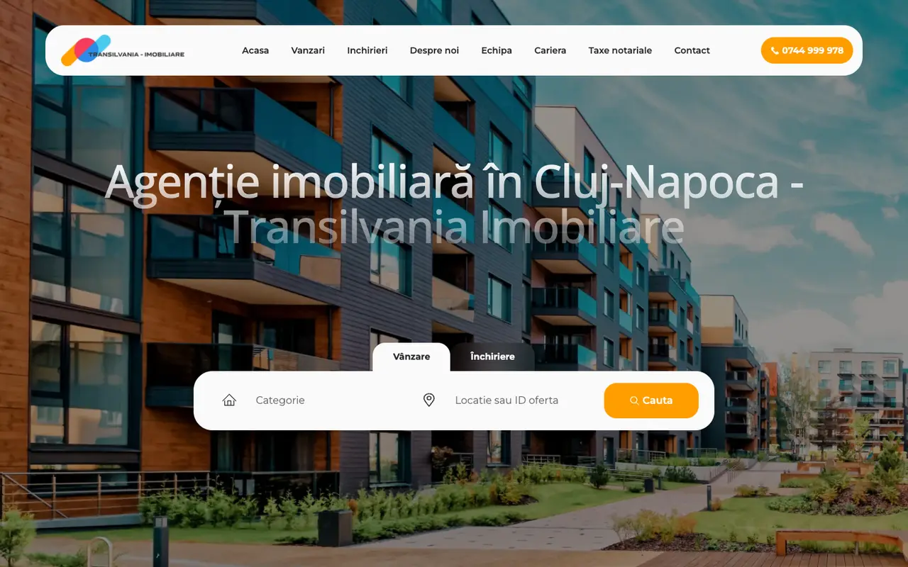 Transilvania Imobiliare website