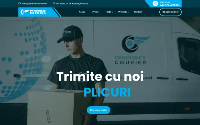 Pandoras Courier website